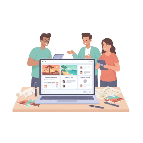 PixelRise features illustration